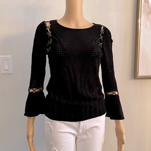Bebe Womens top with lace up accents size M